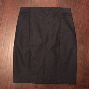 Size 4 Pinstriped Mini Pencil Skirt - Navy Blue